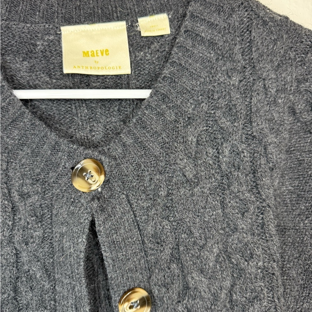 Maeve Charcoal Cable Knit Cardigan - Picture 2 of 2
